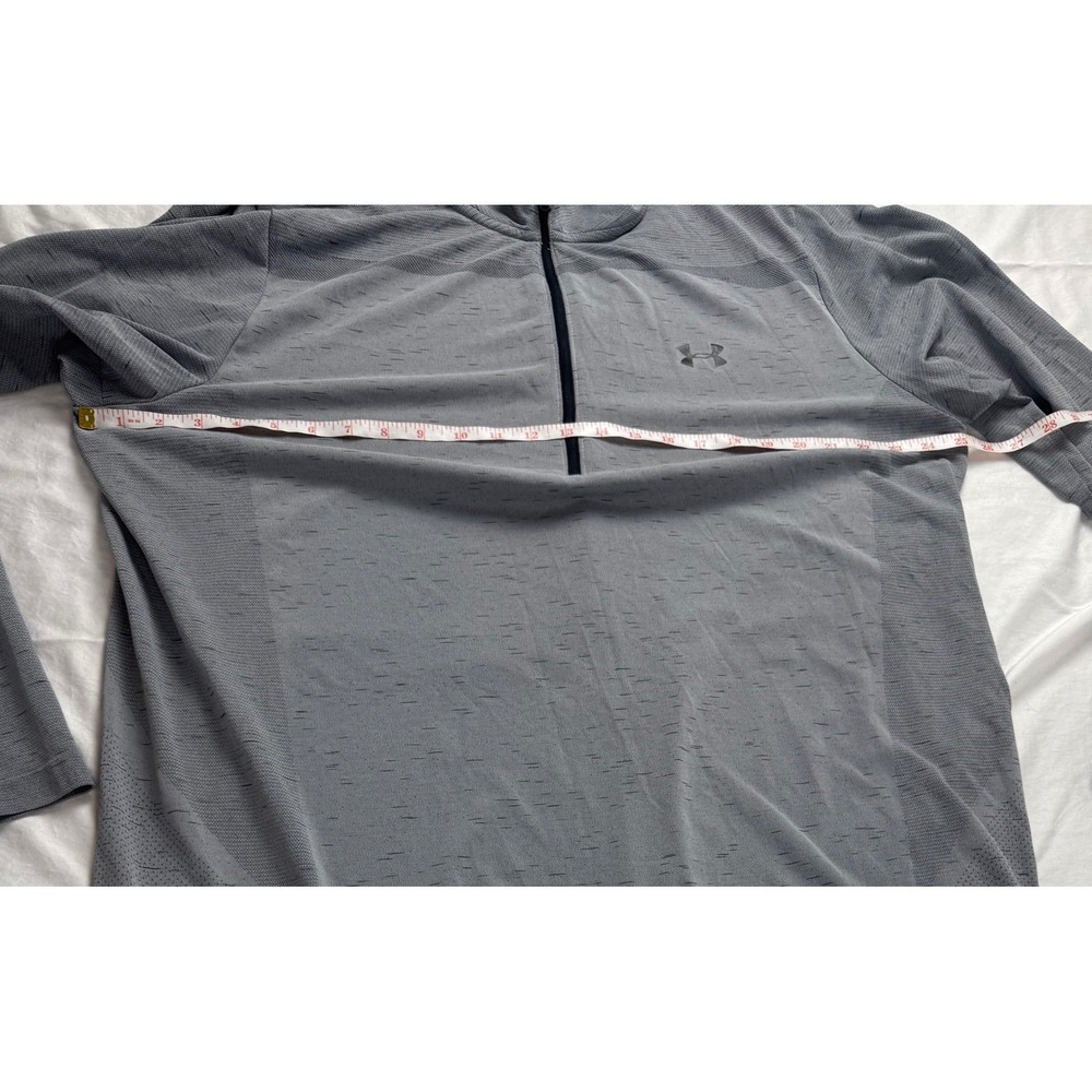 Under Armour Men 3XL Quarter Zip Long Sleeve Fitted Pullover Gray Athletic Shirt - Picture 6 of 10